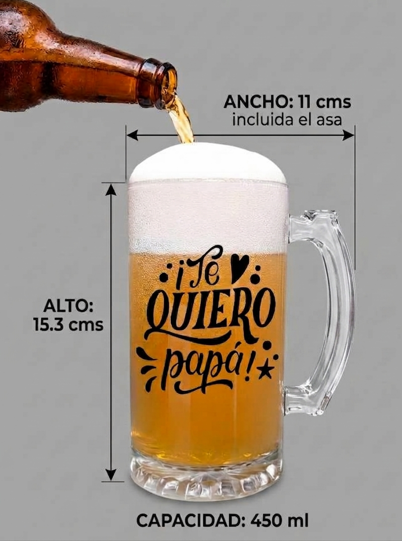 Chop Cervecero Te quiero papá! | Chop Cervecero Papá | Chops Transparente