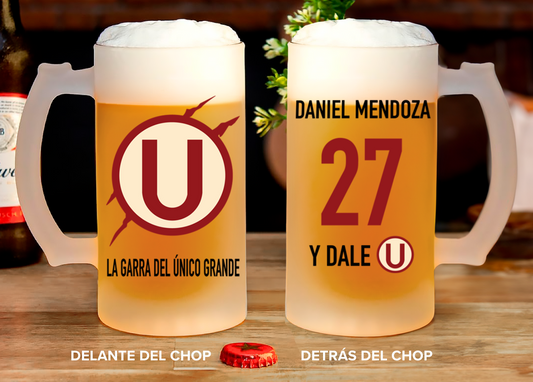 Chop Camiseta Universitario Personalizado - Chop Cervecero Pavonado de Universitario- Chops Cerveceros de Fútbol