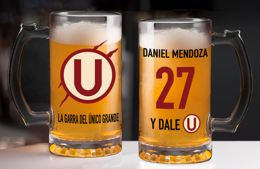 Chop Camiseta Universitario Personalizado - Chop Cervecero Transparente de Universitario- Chops Cerveceros de Fútbol