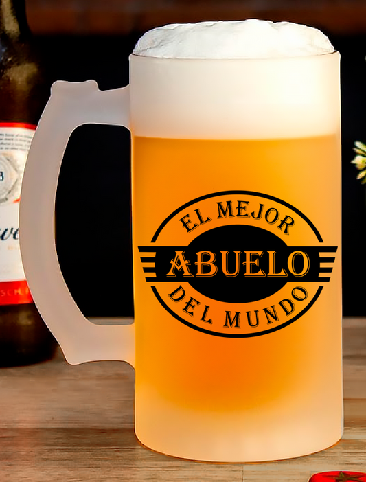 Chop Cervecero Pavonado El Mejor Abuelo del Mundo- Chop Cervecero Día del Padre - Chops para Papá
