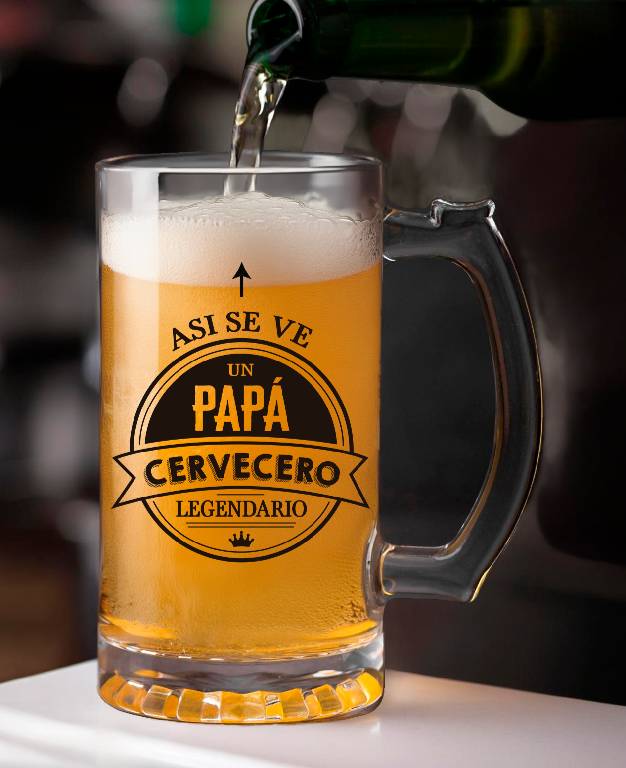 Chop Cervecero Transparente Así se ve un Papá Cervecero Legendario- Chop Cervecero Día del Padre - Chops para Papá