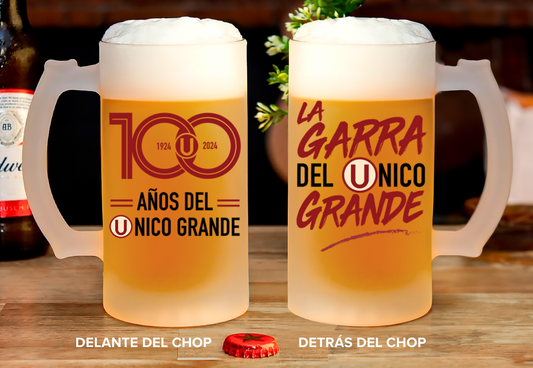 Chop La Garra del Único Grande - Chop Cervecero Pavonado de Universitario- Chops Cerveceros de Fútbol