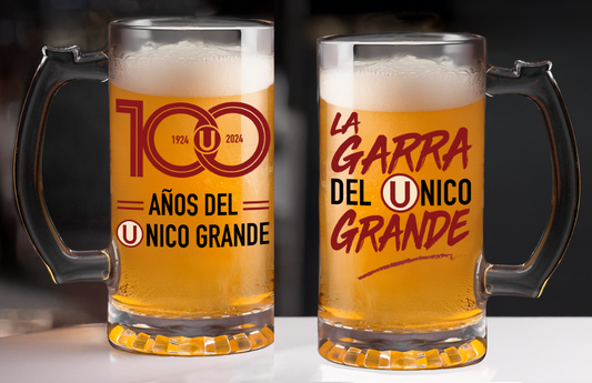 Chop La Garra del Único Grande - Chop Cervecero Transparente de Universitario- Chops Cerveceros de Fútbol