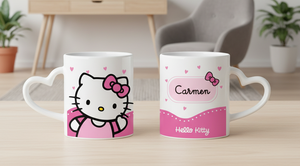 Hello Kitty Saludando con Nombre Personalizado