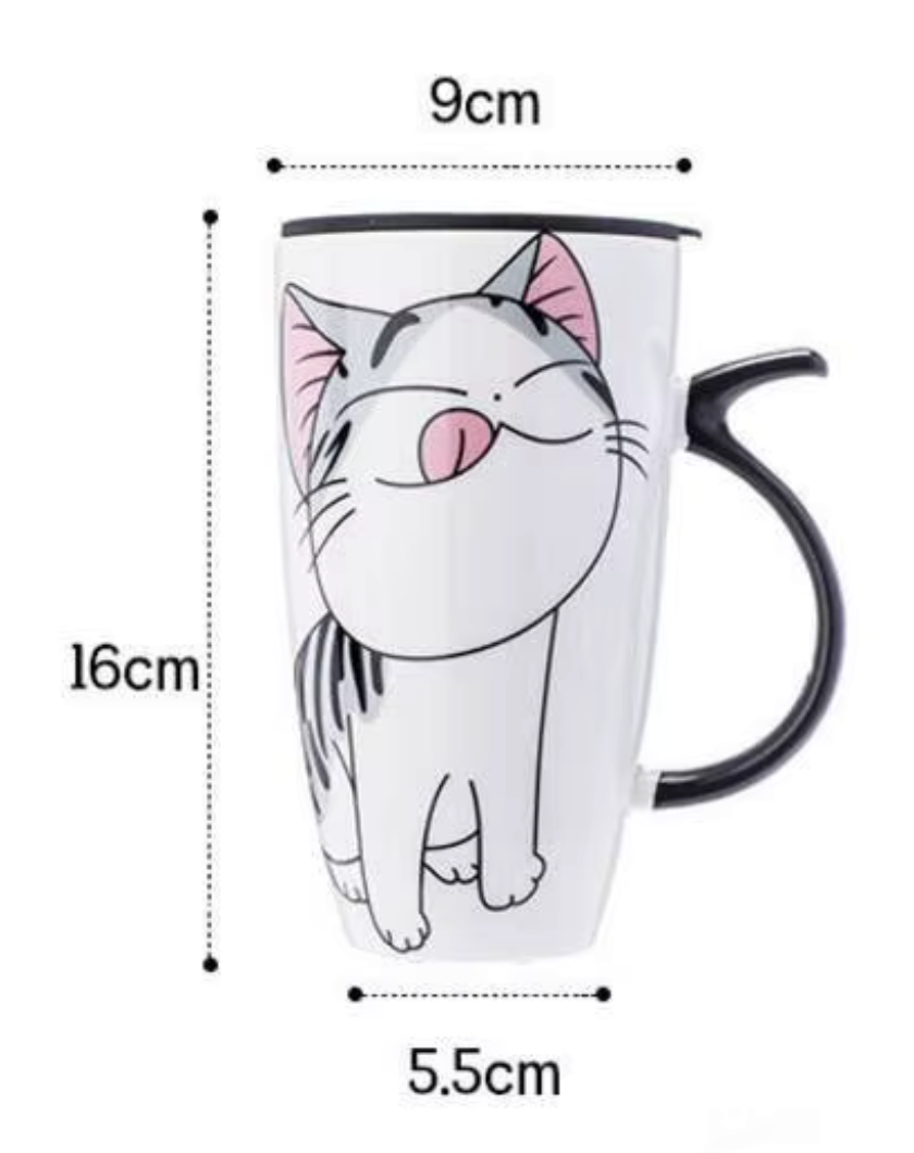 Taza Alta de Gatito Chi con Tapa de Silicona