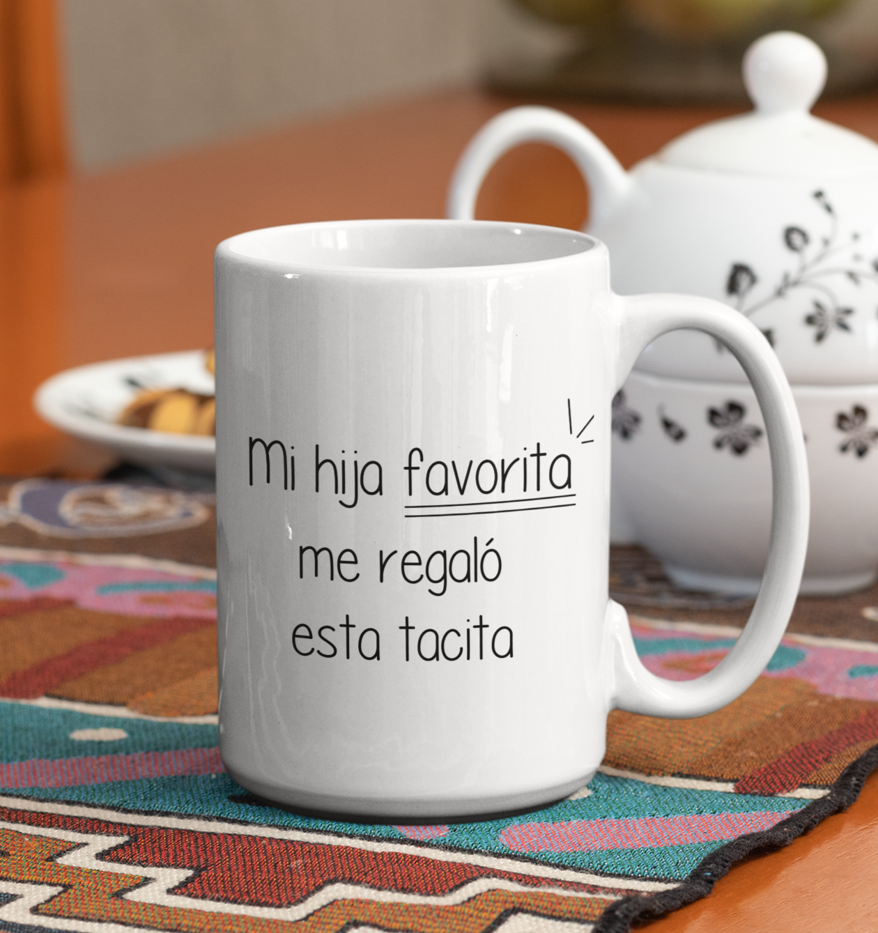 Taza Mi Hija Favorita Me Regaló Esta Tacita  - Taza Blanca  15 oz- Taza Día de la Madre - Taza para Mamá