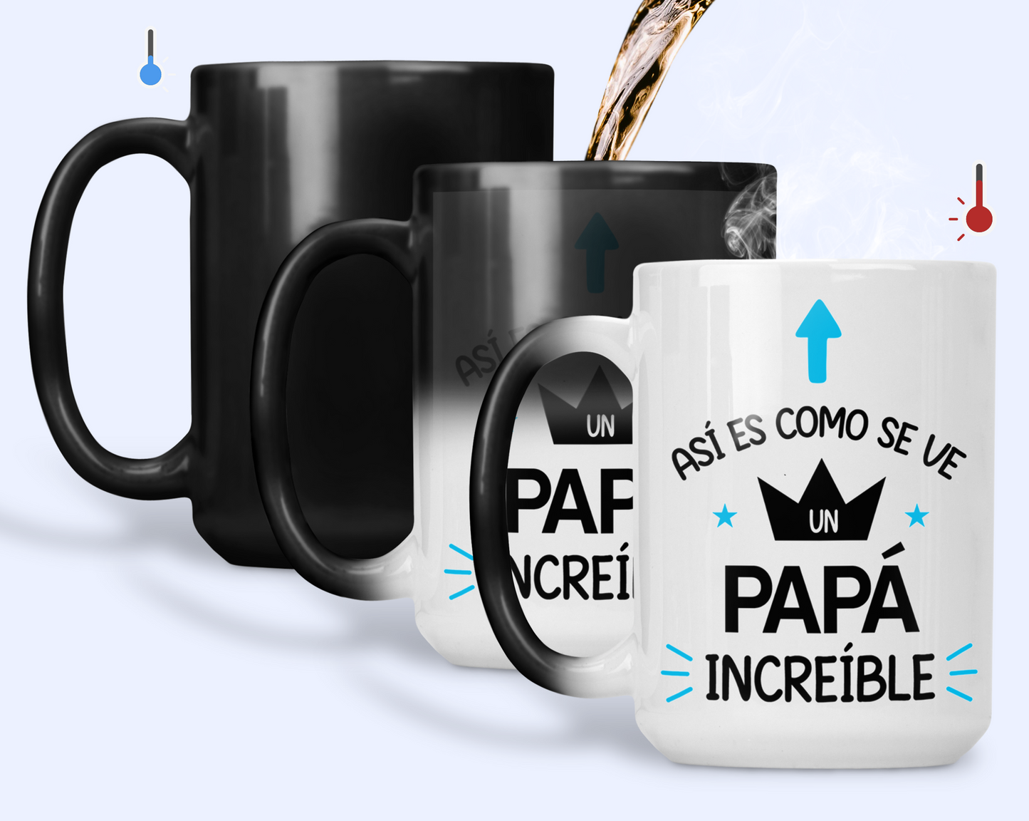 Taza Así es como se ve un papá increíble - Taza Mágica 15 oz -Tazas Día del Padre - Tazas para Papá
