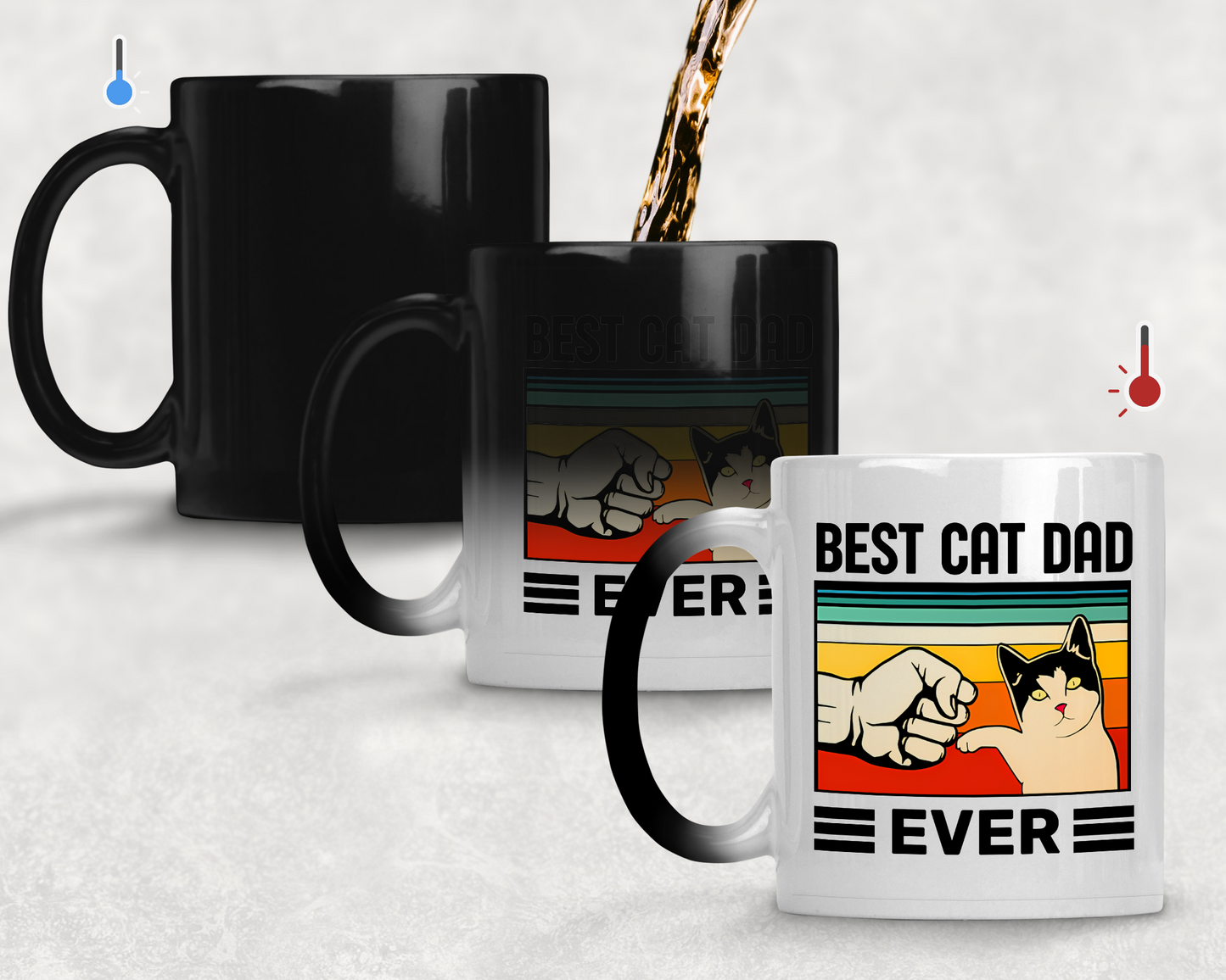 Taza Best Cat Dad - Taza Mágica 11 oz - Taza Gato