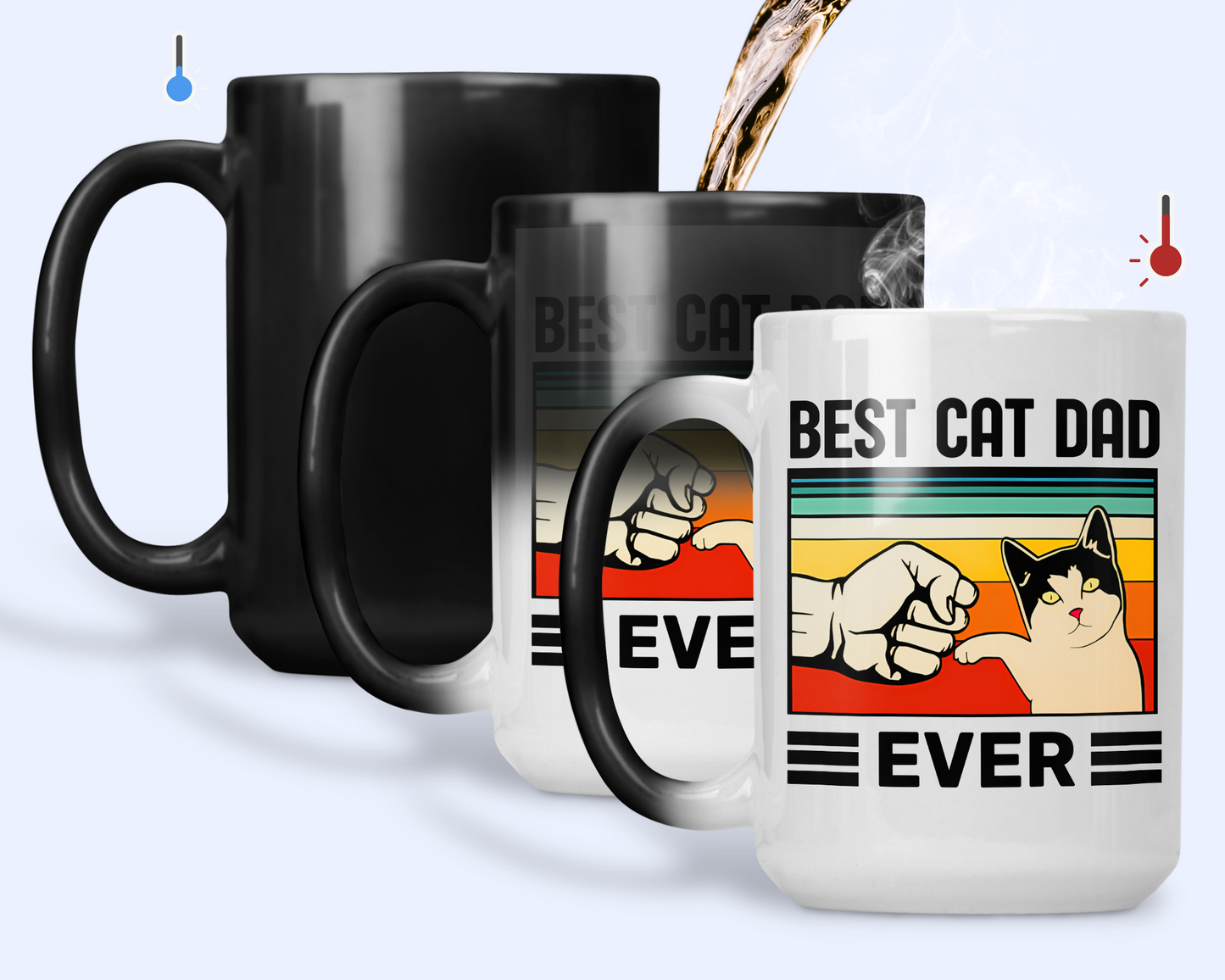 Taza Best Cat Dad - Taza Mágica 15 oz - Taza Gato