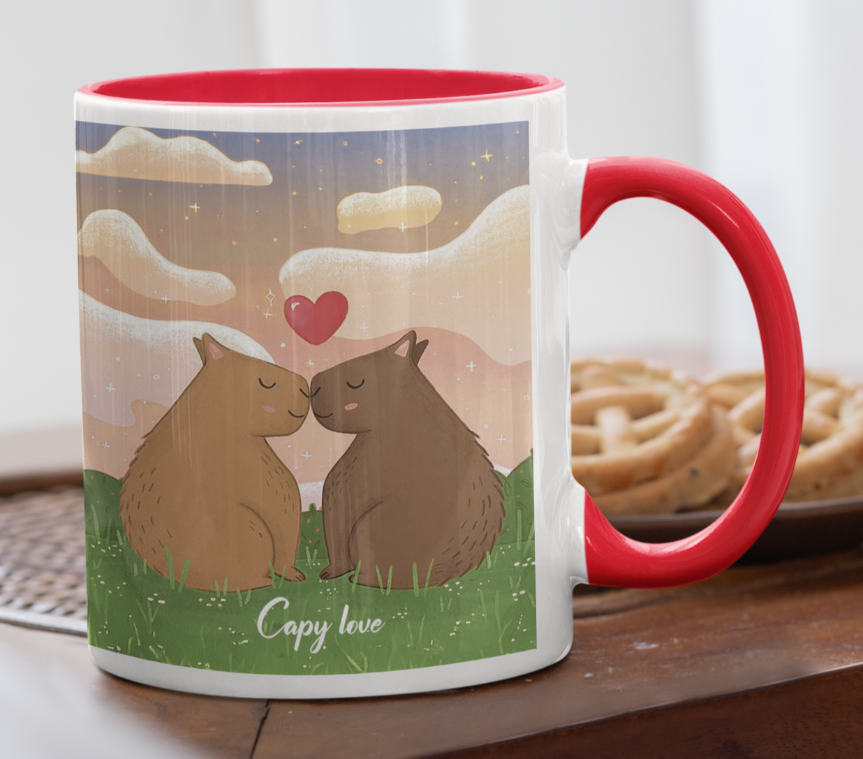 Taza Capy Love - Capibara para Enamorados - Taza San Valentín para Parejas