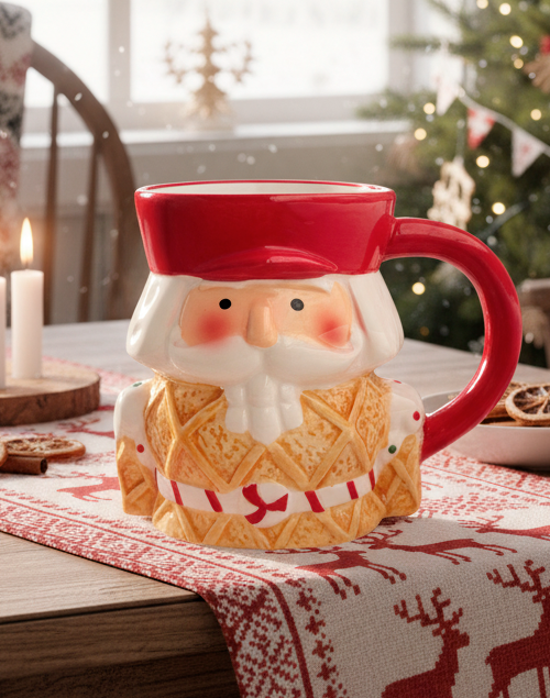 Taza Cascanueces Amarillo y Rojo en 3D - Tazas Navideñas