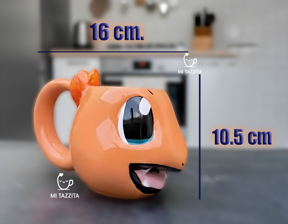 Taza Charmander con Fuego en 3D | Tazas Pokemón