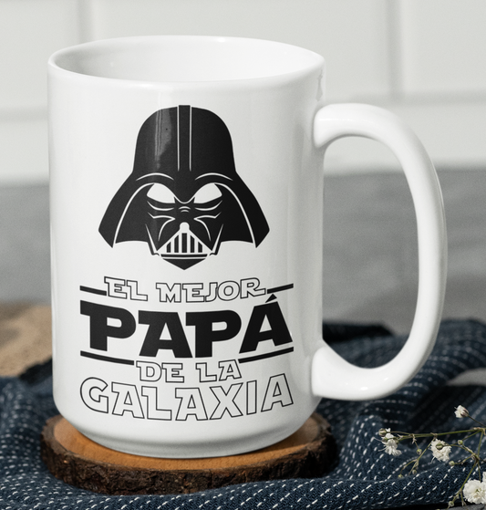 Taza El Mejor Papá de la Galaxia- Taza Blanca 15 oz -Tazas Día del Padre - Tazas para Papá