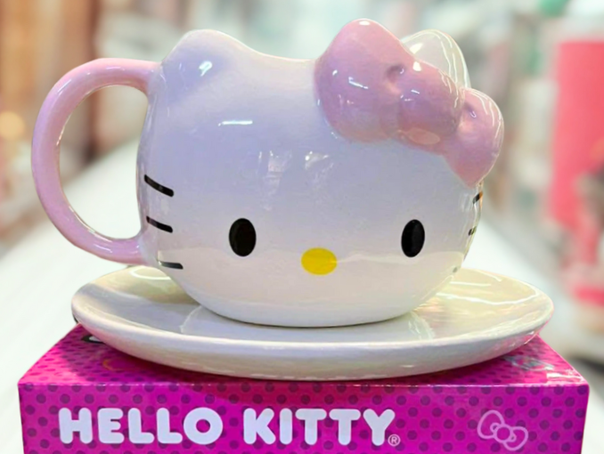Taza Hello Kitty Rosada con Plato - Tazas Hello Kitty