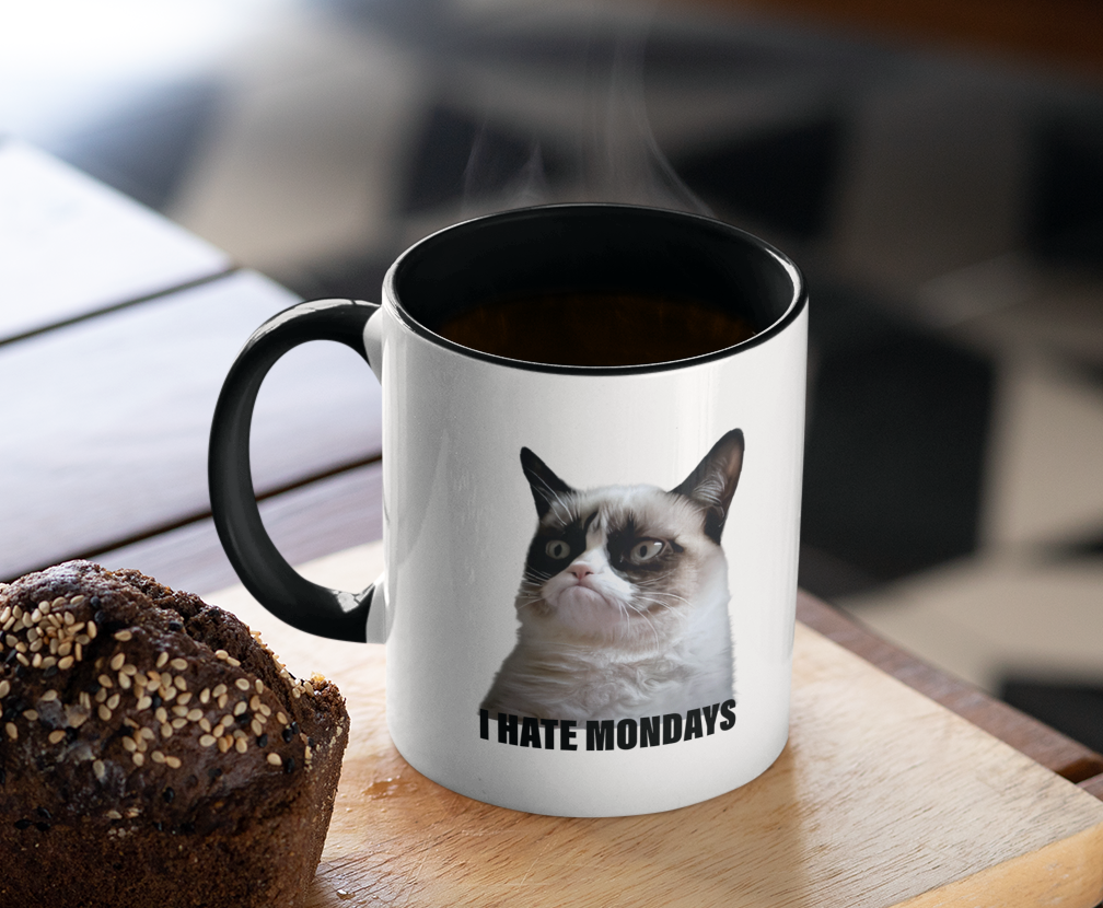 Taza I Hate Mondays (Taza del Agente Coulson) - Taza Agents of S.H.I.E.L.D. - Taza Blanca y Negra de 11 oz
