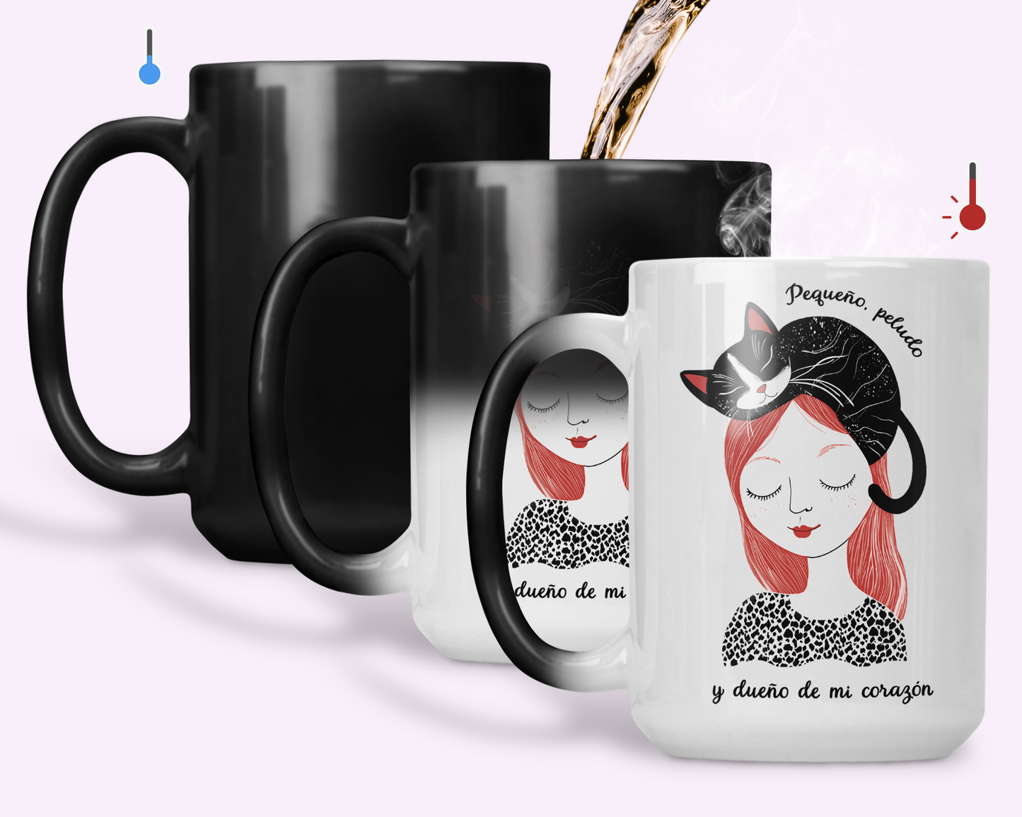 Taza Mi Gato es el dueño de mi Corazón -Taza Mágica 15 oz - Taza Gato