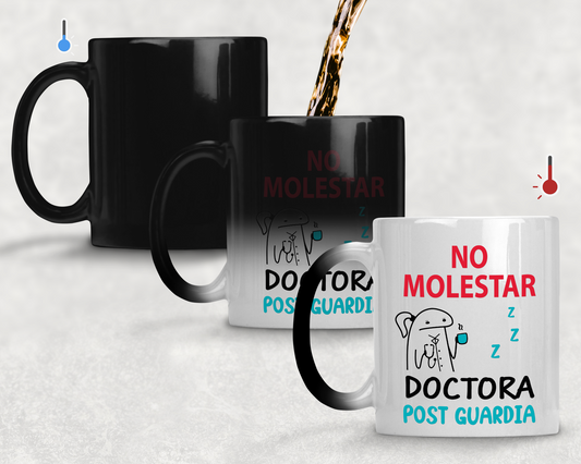 Taza No Molestar. Doctora Post Guardia - Taza Mágica 11 oz - Tazas para Doctores - Tazas Día de la Medicina