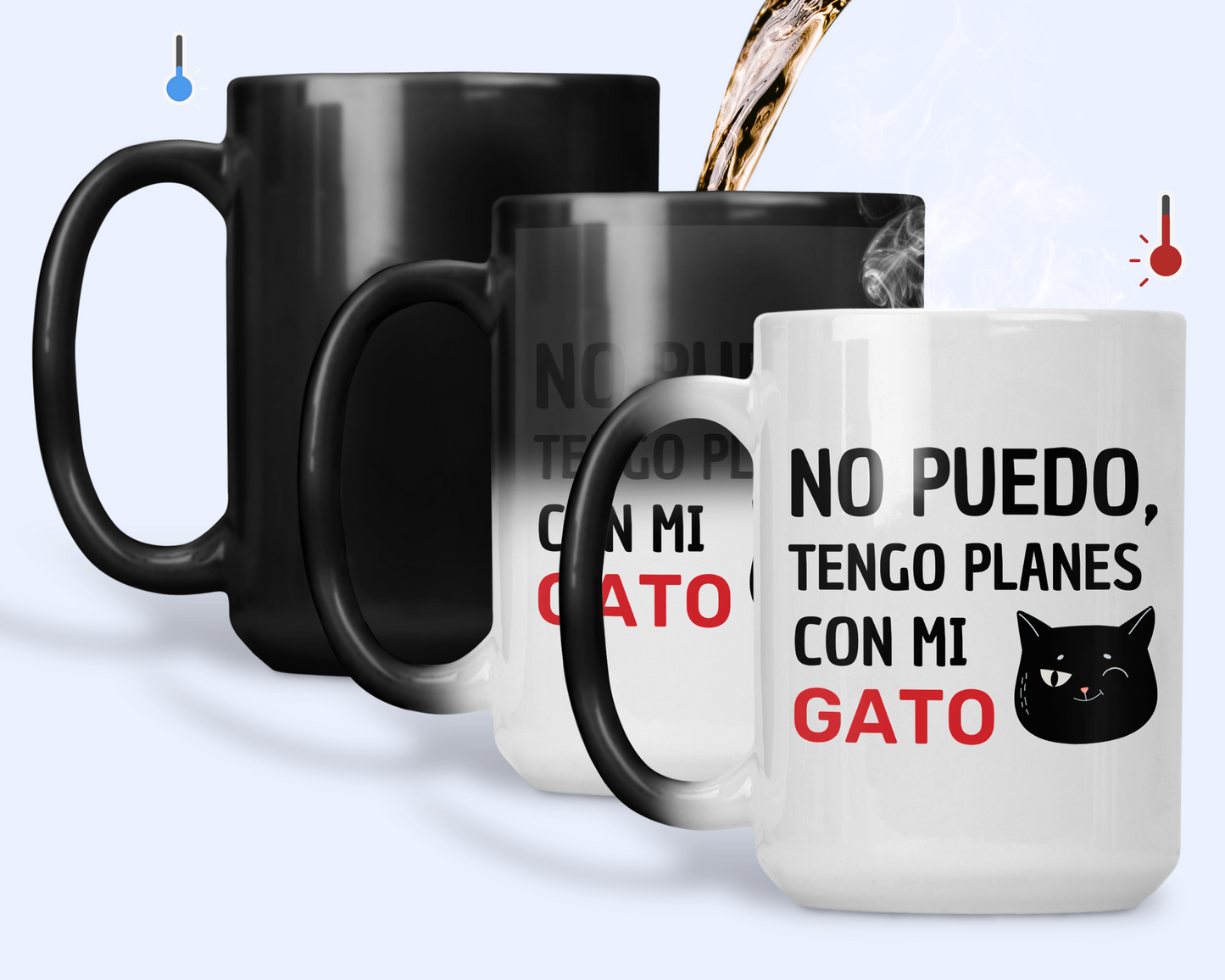 Taza No Puedo Tengo Planes con mi Gato - Taza Mágica 15 oz - Taza Gato