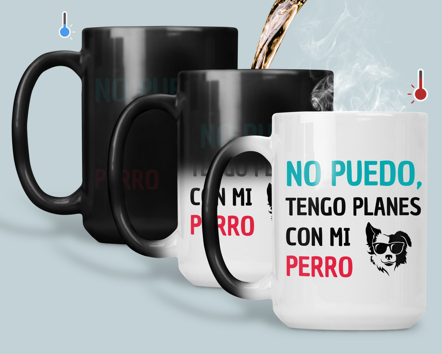 Taza No Puedo, Tengo Planes con mi Perro - Taza Mágica de 15 oz -Tazas de Perros