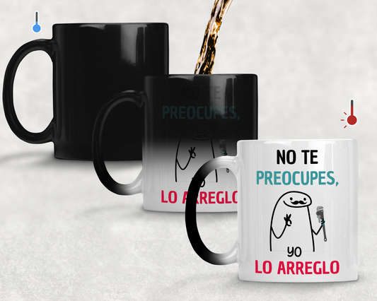 Taza No te Preocupes, Yo lo Arreglo - Taza Mágica 11 oz -Tazas Día del Padre - Tazas para Papá