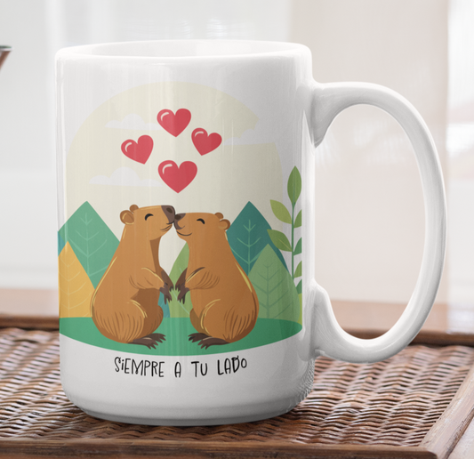 Taza Capibaras Siempre a tu Lado - Taza San Valentín para Parejas