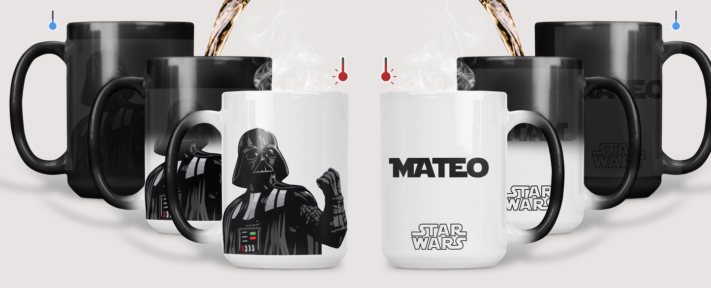 Taza Star Wars con tu Nombre Personalizado | Taza Star Wars | Taza Mágica de 15 oz