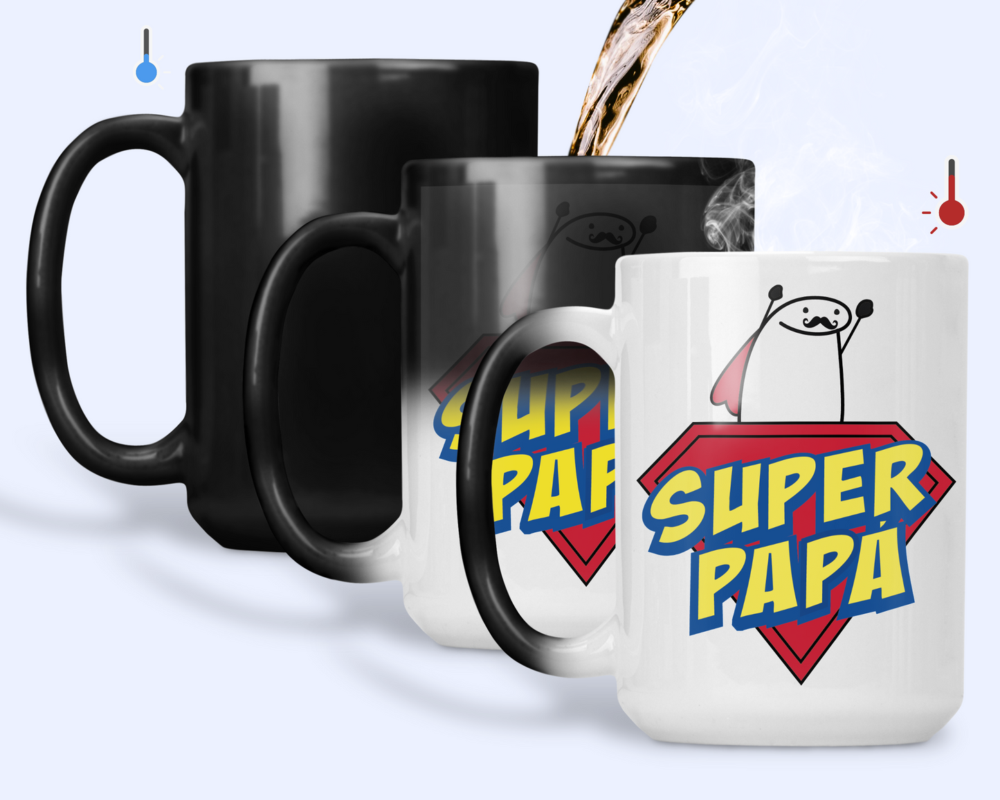 Taza Super Papá - Taza Mágica 15 oz -Tazas Día del Padre - Tazas para Papá