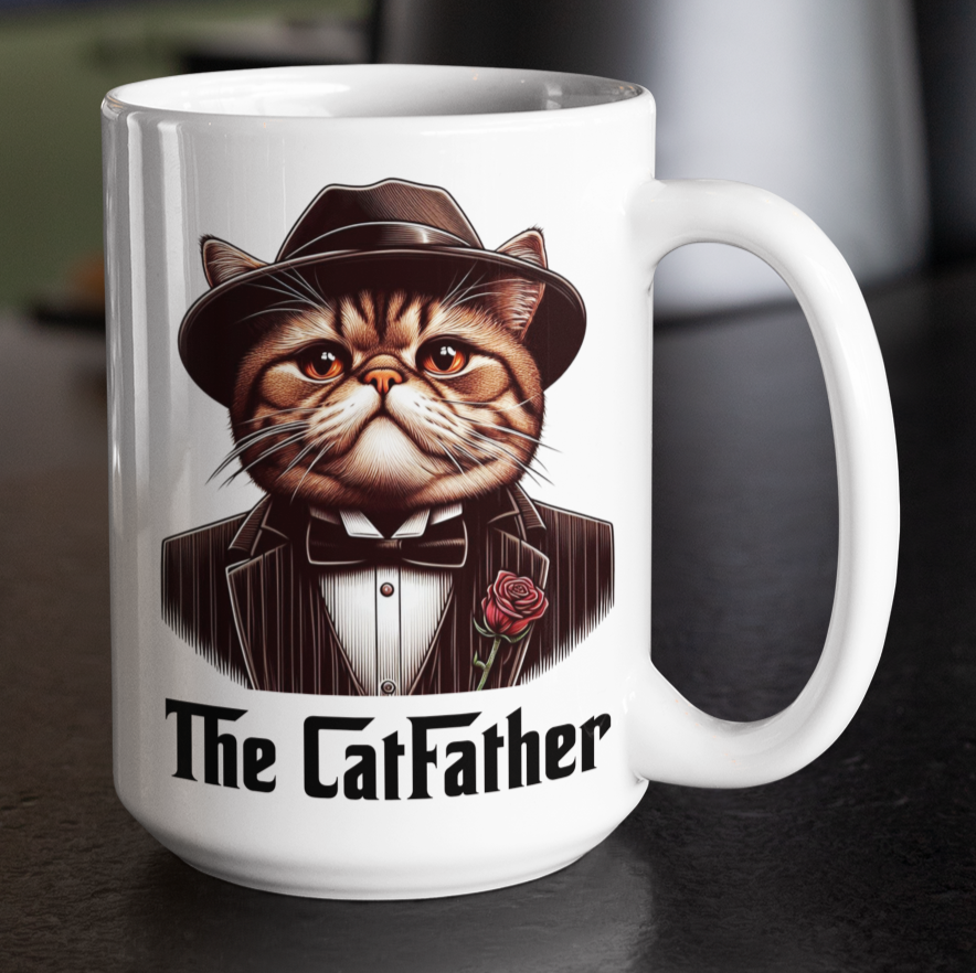 Taza The Cat Father - Taza Blanca 15 oz - Taza Gato