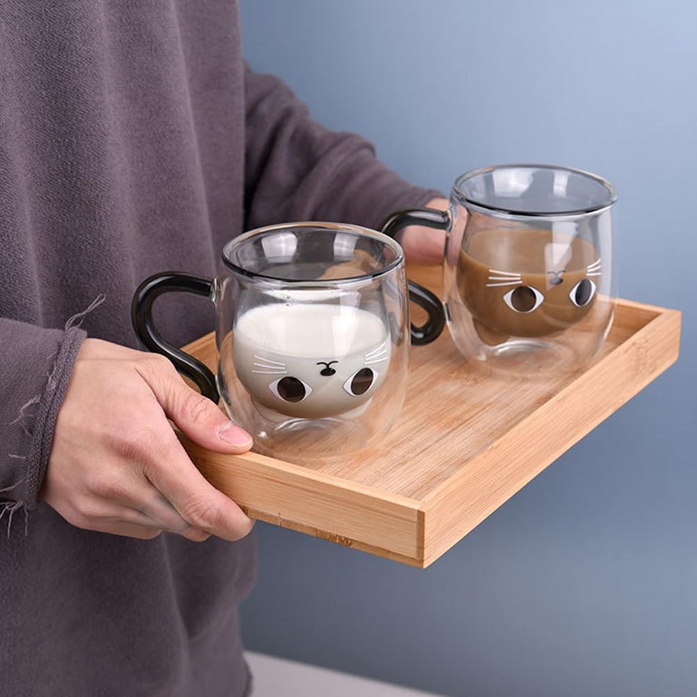 Taza Transparente de Gatito con Tapa