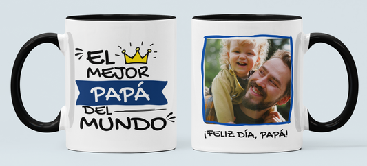 Taza Tu Papá y Tú en tu taza Personalizada - Taza Blanca y Negra 11 oz -Tazas Día del Padre - Tazas para Papá