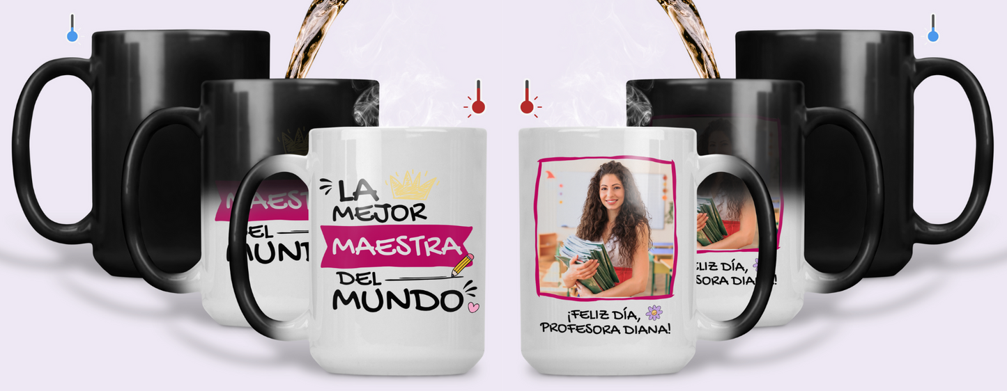 Taza Tu Profesora Favorita en tu taza Personalizada_-Taza Mágica 15 oz-Tazas Día del Maestro -Taza Profesor