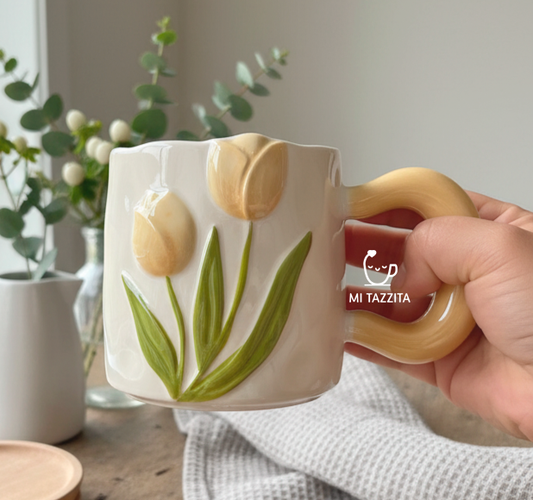 Taza Tulipanes Mate Elegante | Tazas para Ellas