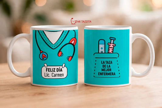 Taza Uniforme de Enfermera Personalizado con Nombre | Tazas Enfermera