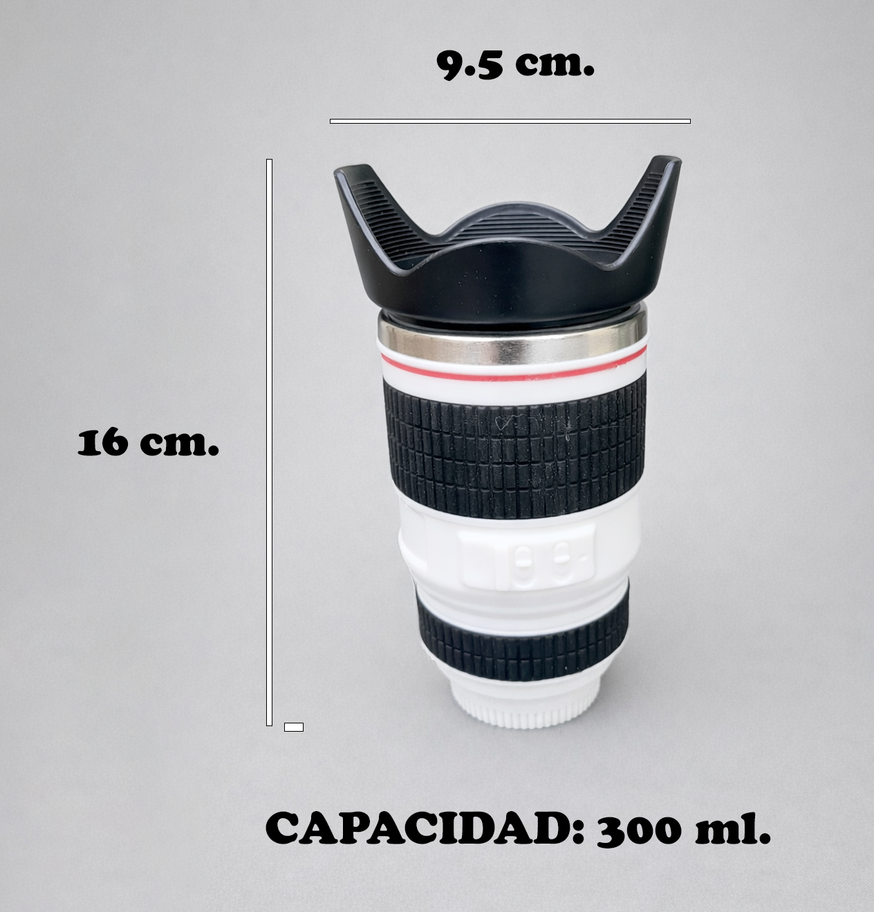 Termo/Taza Lente de Cámara Blanco