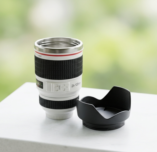 Termo/Taza Lente de Cámara Blanco | Tazas para Fotógrafos
