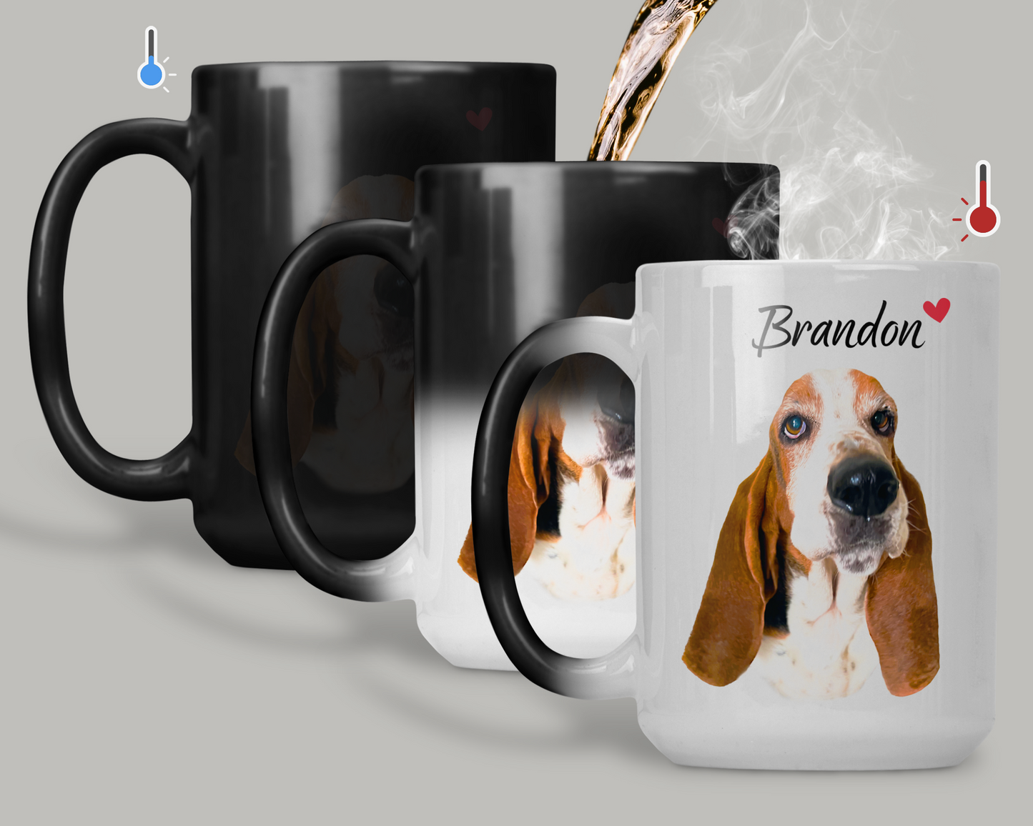 Taza Tu Perrito en tu Taza Personalizada con Foto y Nombre - Tazas de Perros - Taza Mágica de 15 oz