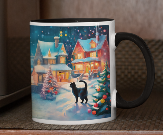 Taza Gato Negro Navidad Taza Navidad Taza Navideña