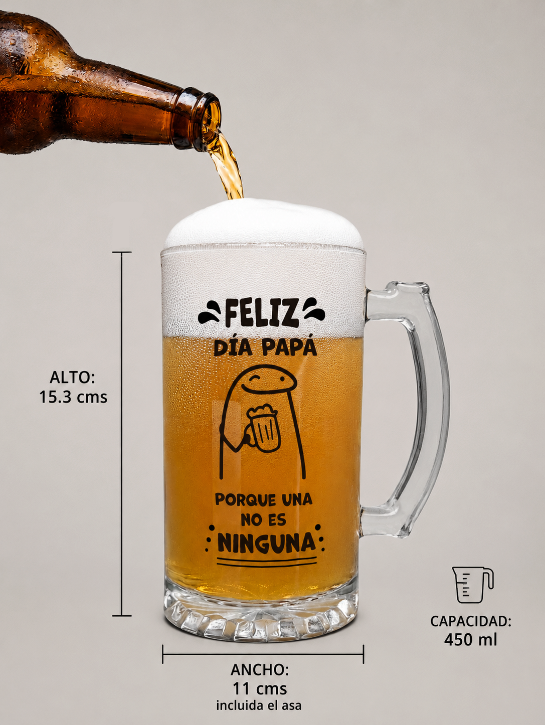 Chop Cervecero Porque una no es Ninguna | Chop Cervecero Papá | Chops Transparente