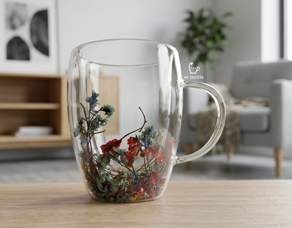 Taza de Vidrio Jardín Encantado – Colores Sorpresa 🌸✨