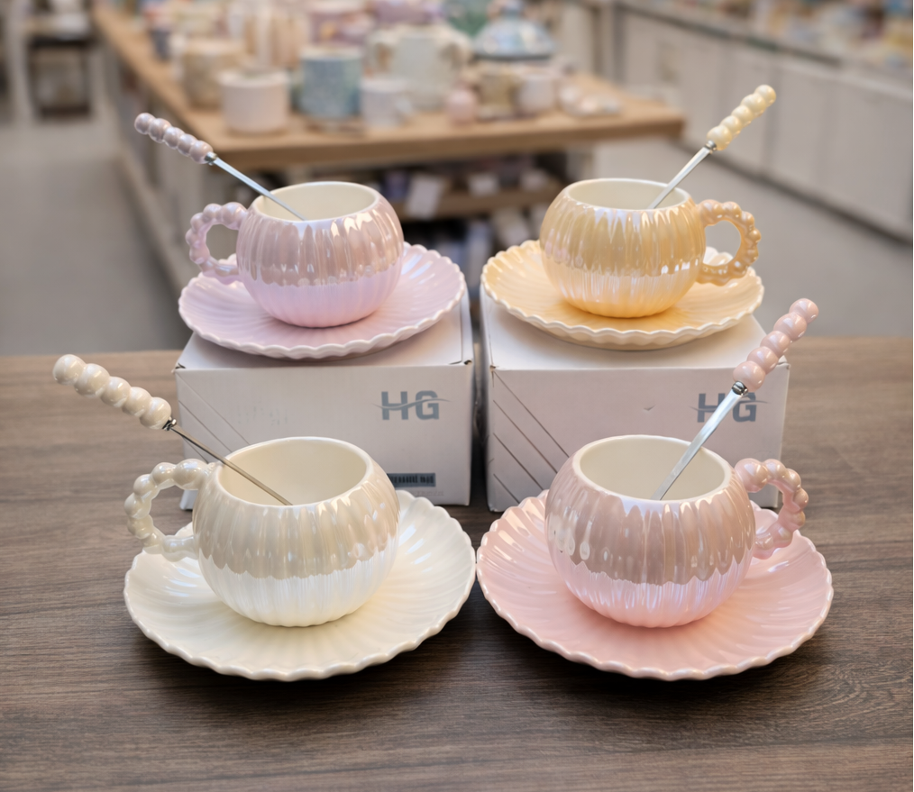 Taza Elegante Nácar Tornasolada | Tazas para Ellas 