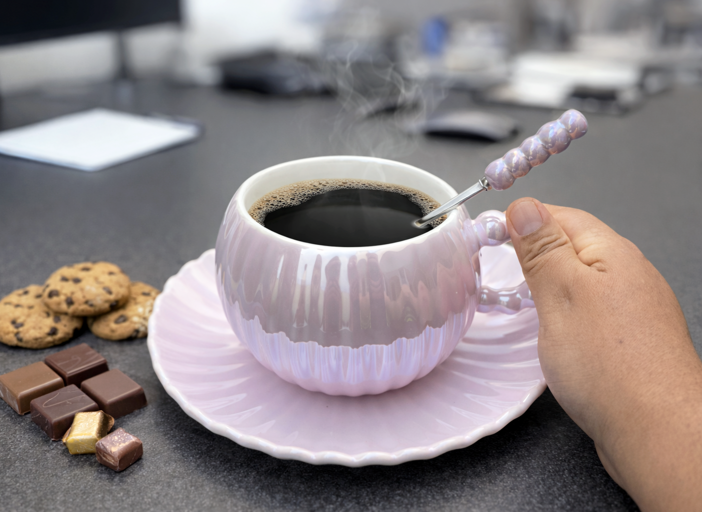 Taza Elegante Nácar Tornasolada | Tazas para Ellas 