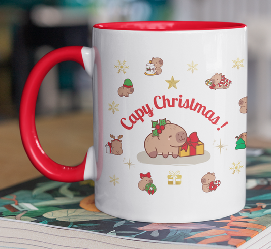 Taza Capibara Navidad Capy Christmas  Taza Navidad Taza Navideña