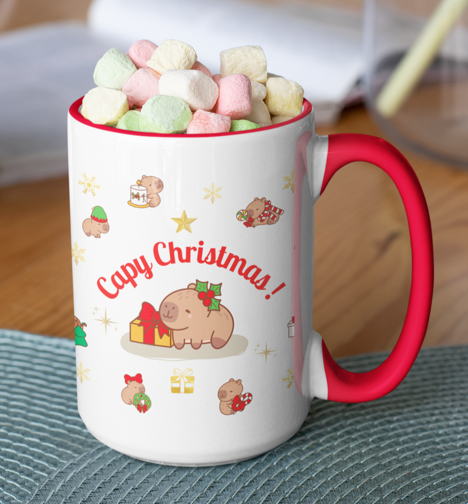 Taza Capibara Navidad Capy Christmas Taza Navidad Taza Navideña