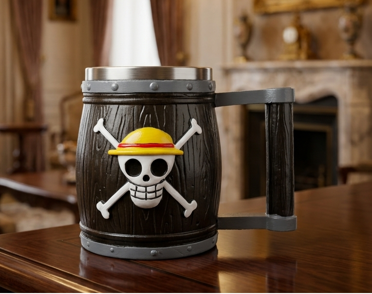 Chop Barril de One Piece con Acero Inoxidable | Tazas y Chops de One Piece 