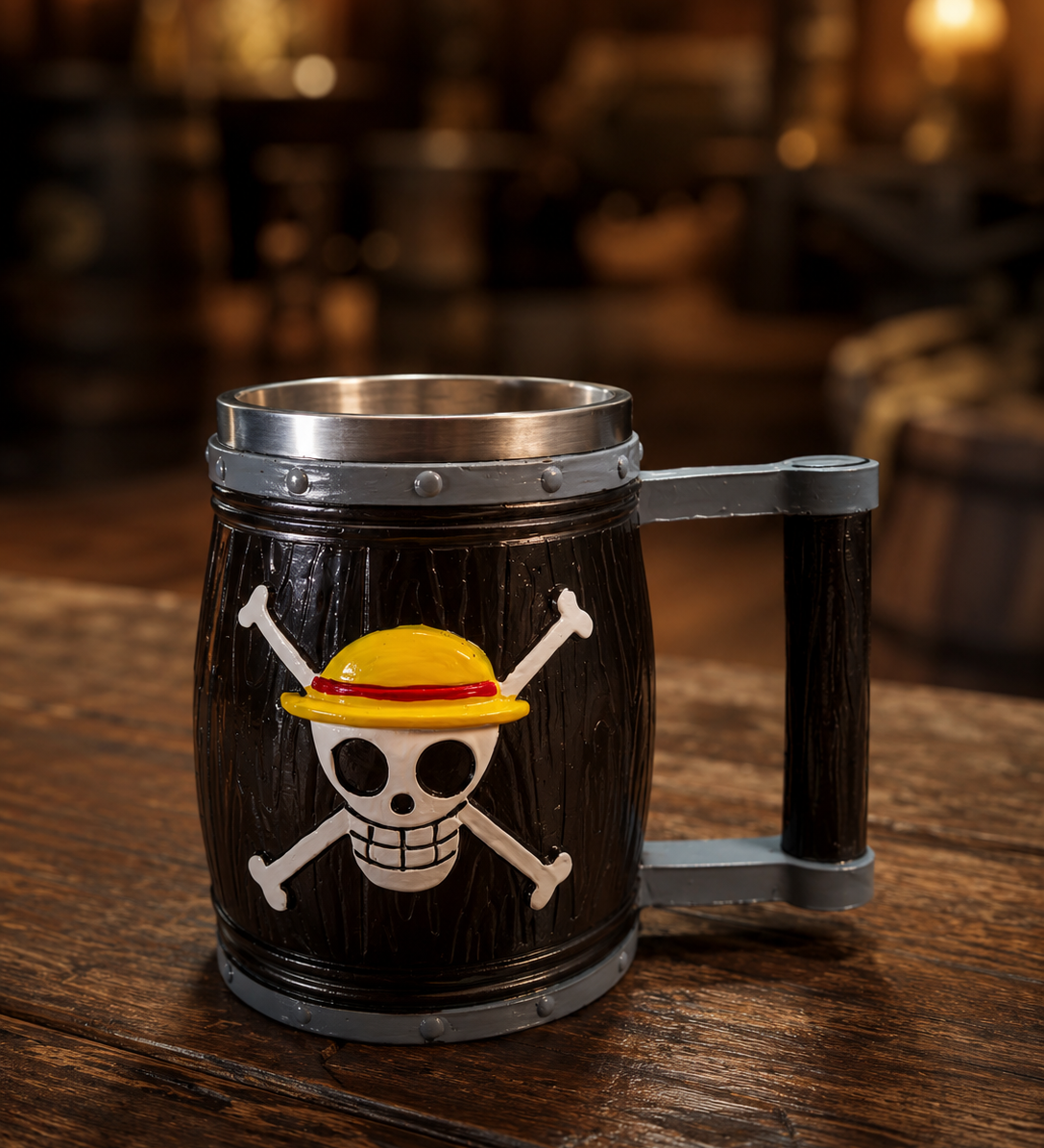 Chop Barril de One Piece con Acero Inoxidable | Tazas y Chops de One Piece 