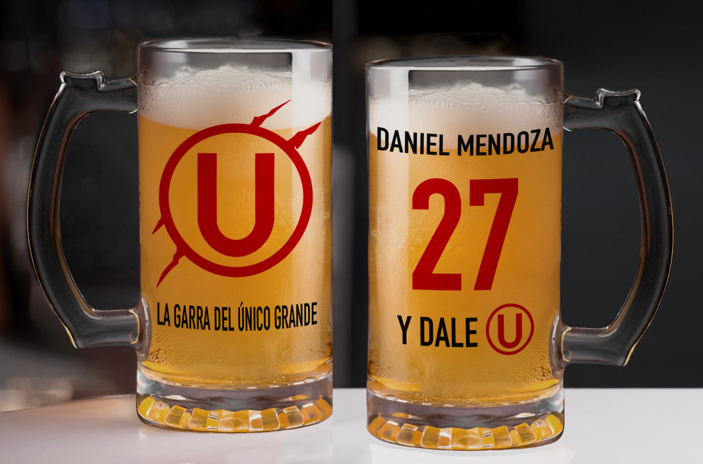 Chop Camiseta Universitario Personalizado - Chop Cervecero Transparente de Universitario- Chops Cerveceros de Fútbol