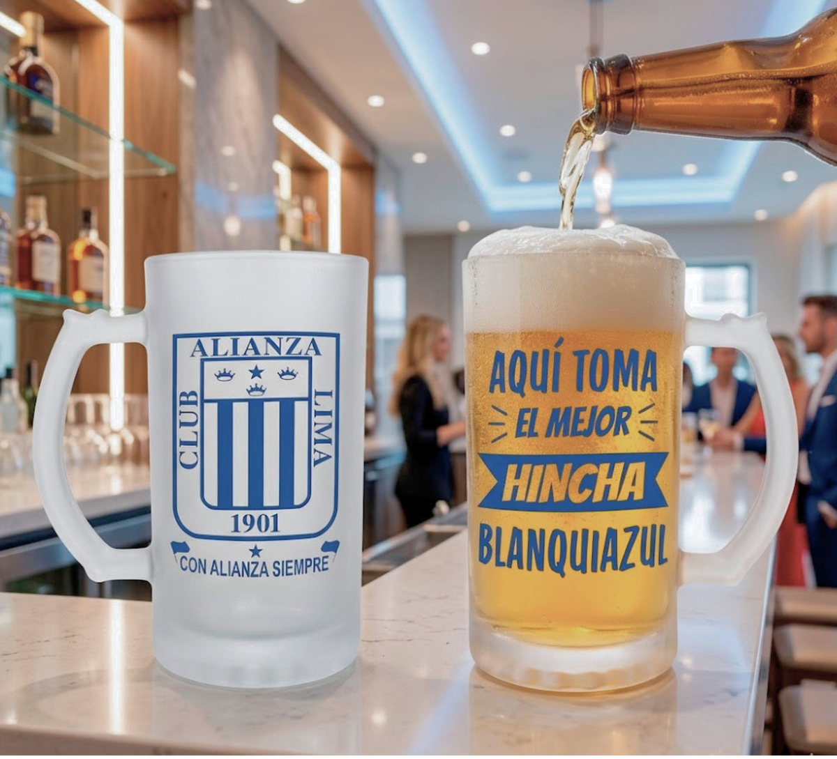 Chop Cervecero Aquí Toma el Mejor Hincha Blanquiazul - Chop Pavonado