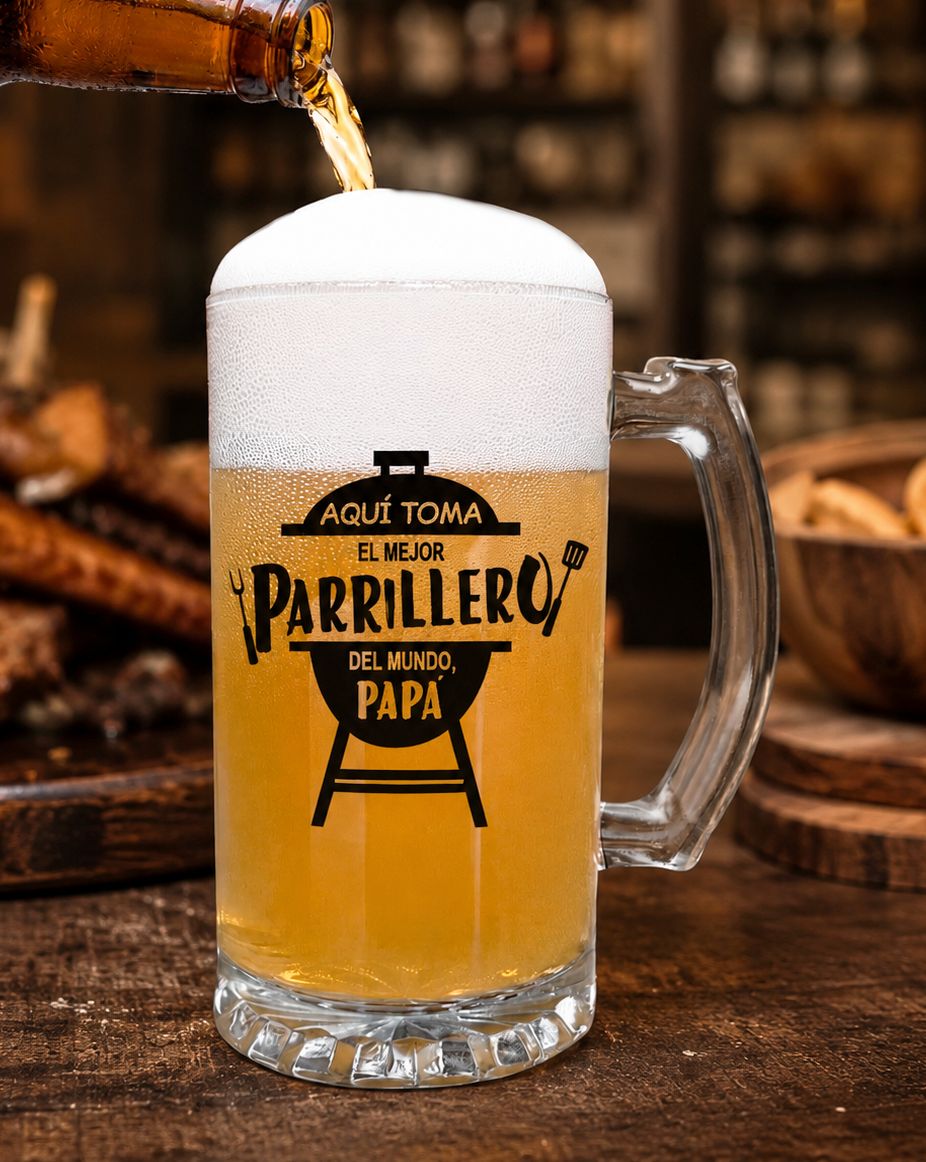 Chop Cervecero Aquí Toma el Mejor Parrillero del Mundo, Papá | Chop Cervecero Papá | Chop Transparente