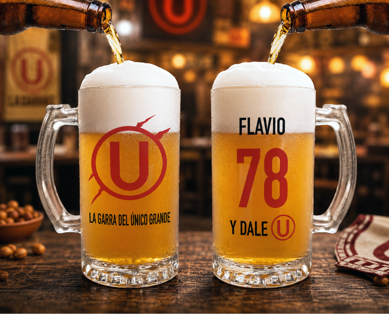 Chop Cervecero Camiseta Universitario con tu Nombre - Transparente