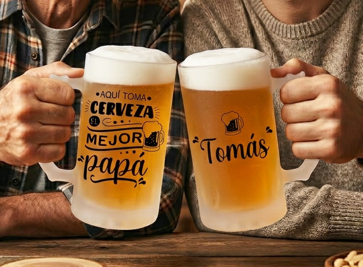 Chop Cervecero El Mejor Papá Personalizado con tu Nombre | Chop Cervecero Papá